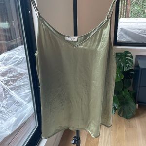 Aritzia Olive Silk Tank